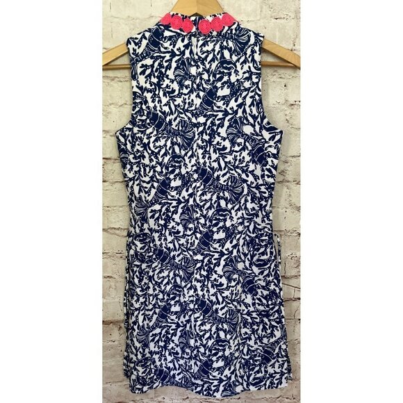 Lilly Pultizer Jonna Shift Romper 00 Blue Krillin It Lobster Stretch Crepe - Picture 5 of 6